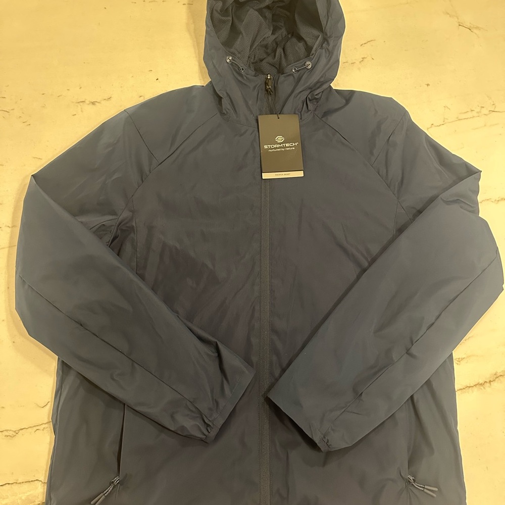 Stormtech Performance Mens Blue Waterproof  Jacket Size L NWT